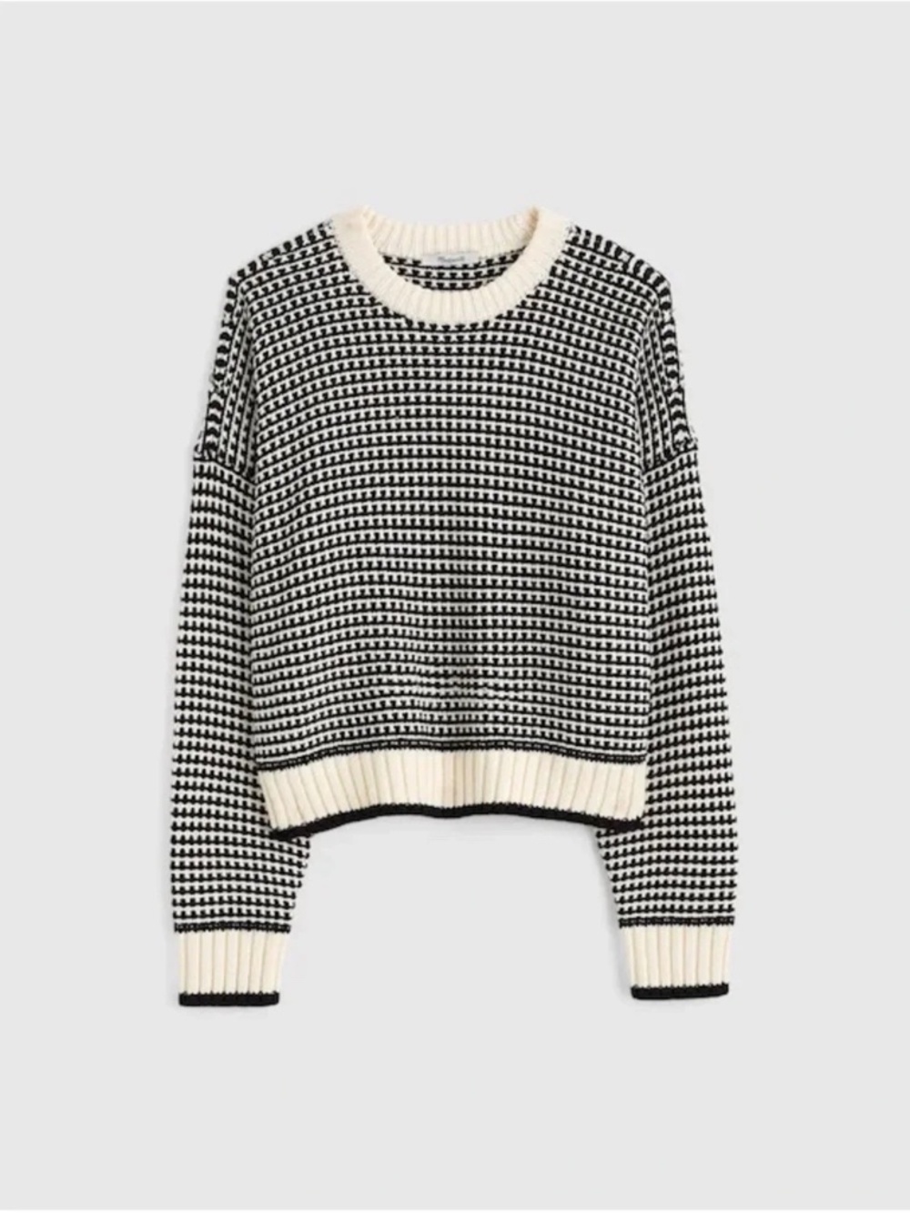 Madewell Textured-Stitch Crewneck Sweater in 100% Cotton - Size Medium - Picture 2 of 5